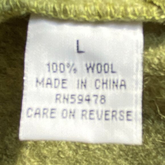 Elena Solano Boiled Wool Ruffle Wrap Jacket Green Cottagecore Artsy Lagenlook-L - Picture 12 of 14